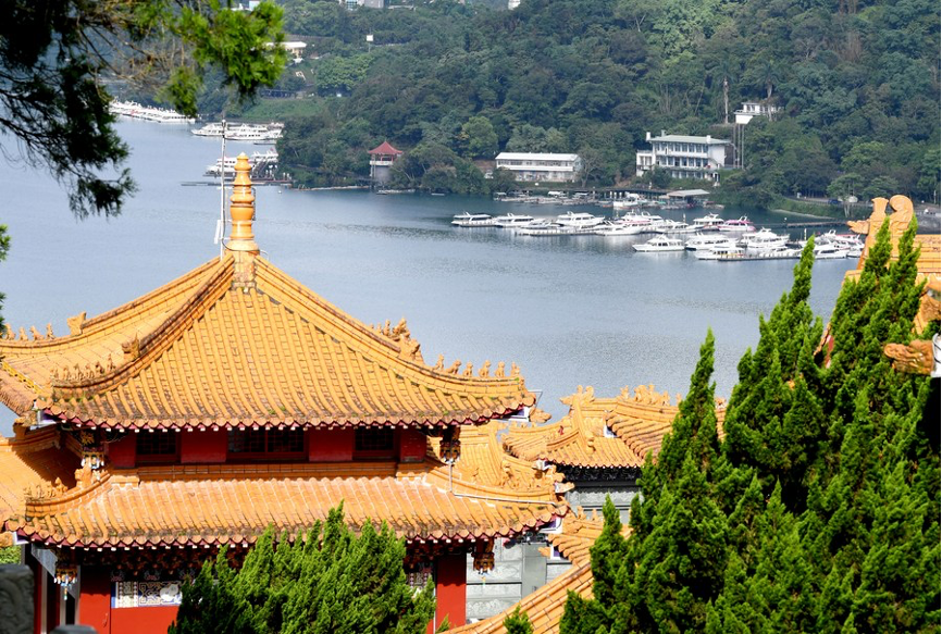 The Riyue Tan, or Sun Moon Lake scenic spot in Nantou County, Taiwan, China. /Xinhua