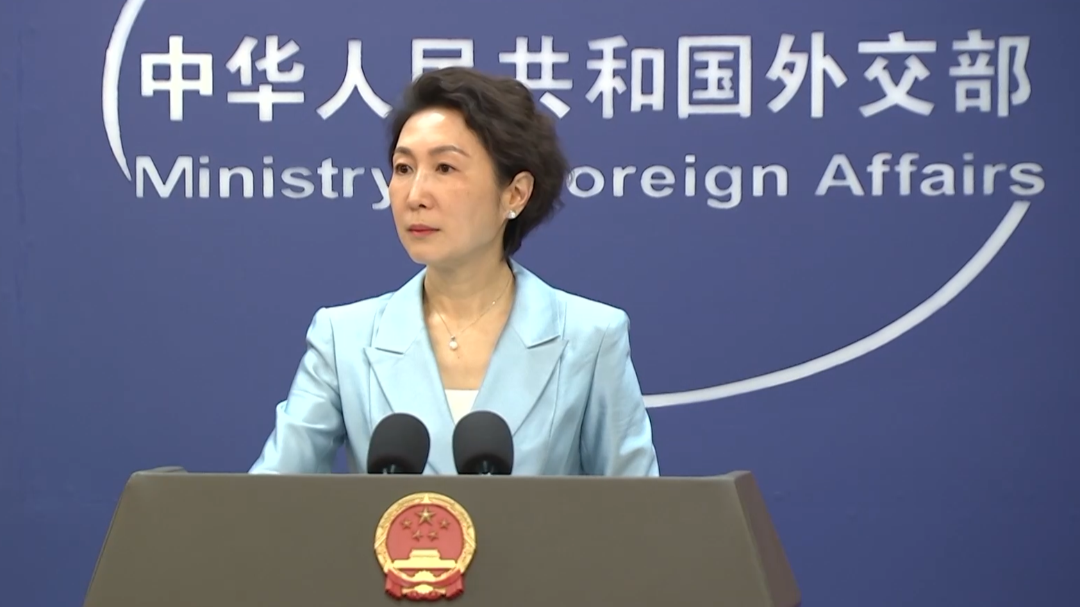 Chinese Foreign Ministry spokesperson Mao Ning holds a press conference, Beijing, April 1, 2026. /CMG