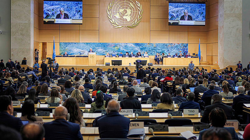 UN Secretary-General Antonio Guterres addresses the opening of the 61st session of the UN Human Rights Council, Geneva, Switzerland, February 23, 2026. /VCG