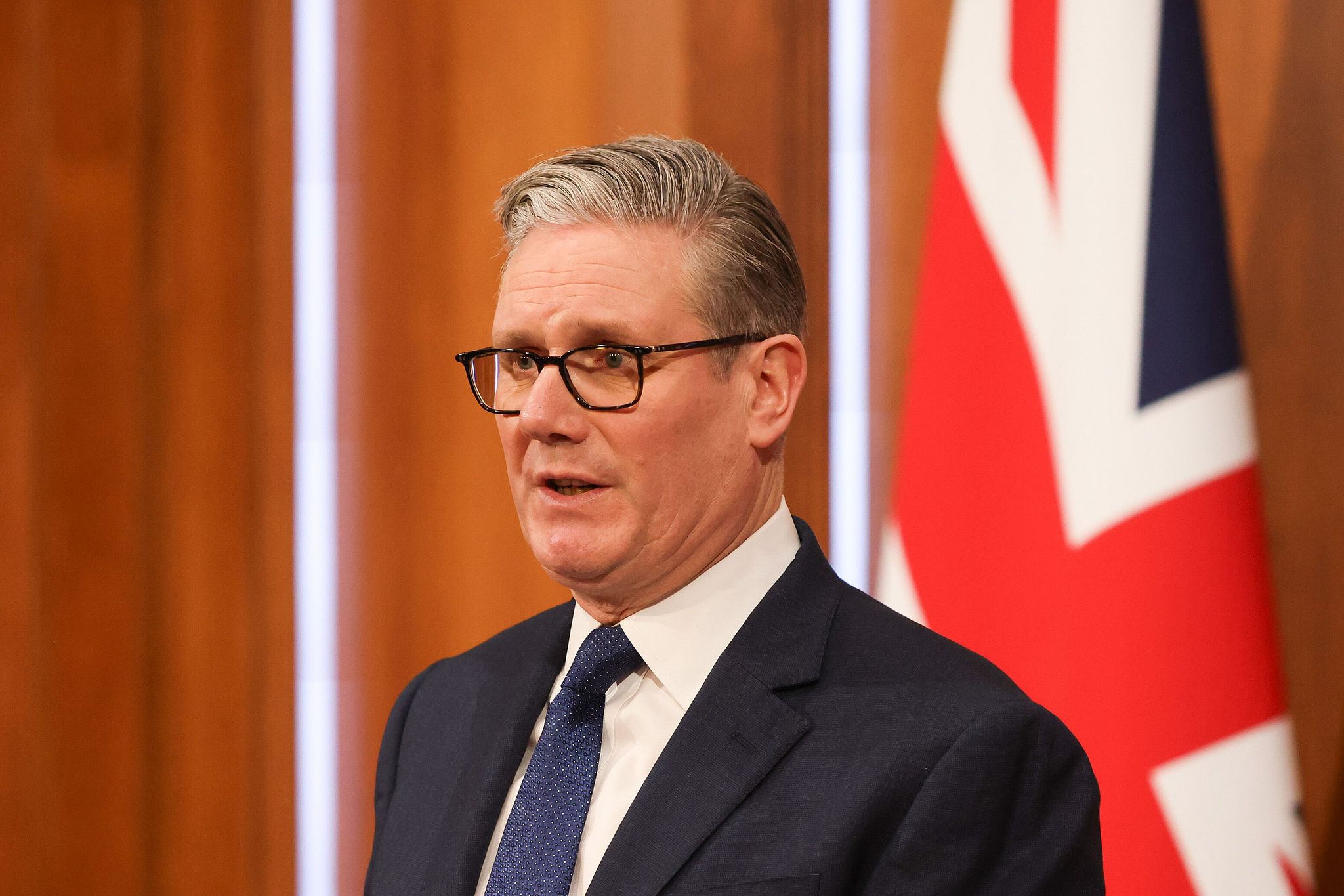 British Prime Minister Keir Starmer during a press conference at 10 Downing Street in London, Britain, April 1, 2026. /VCG