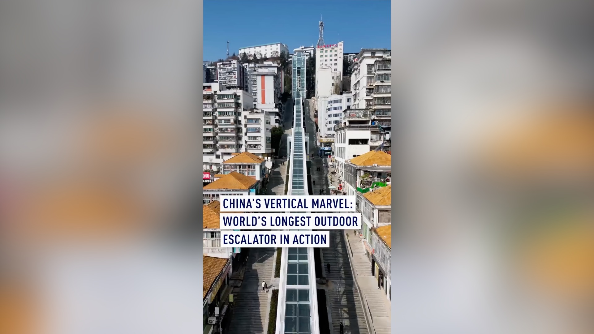 World's longest outdoor escalator put into use in China