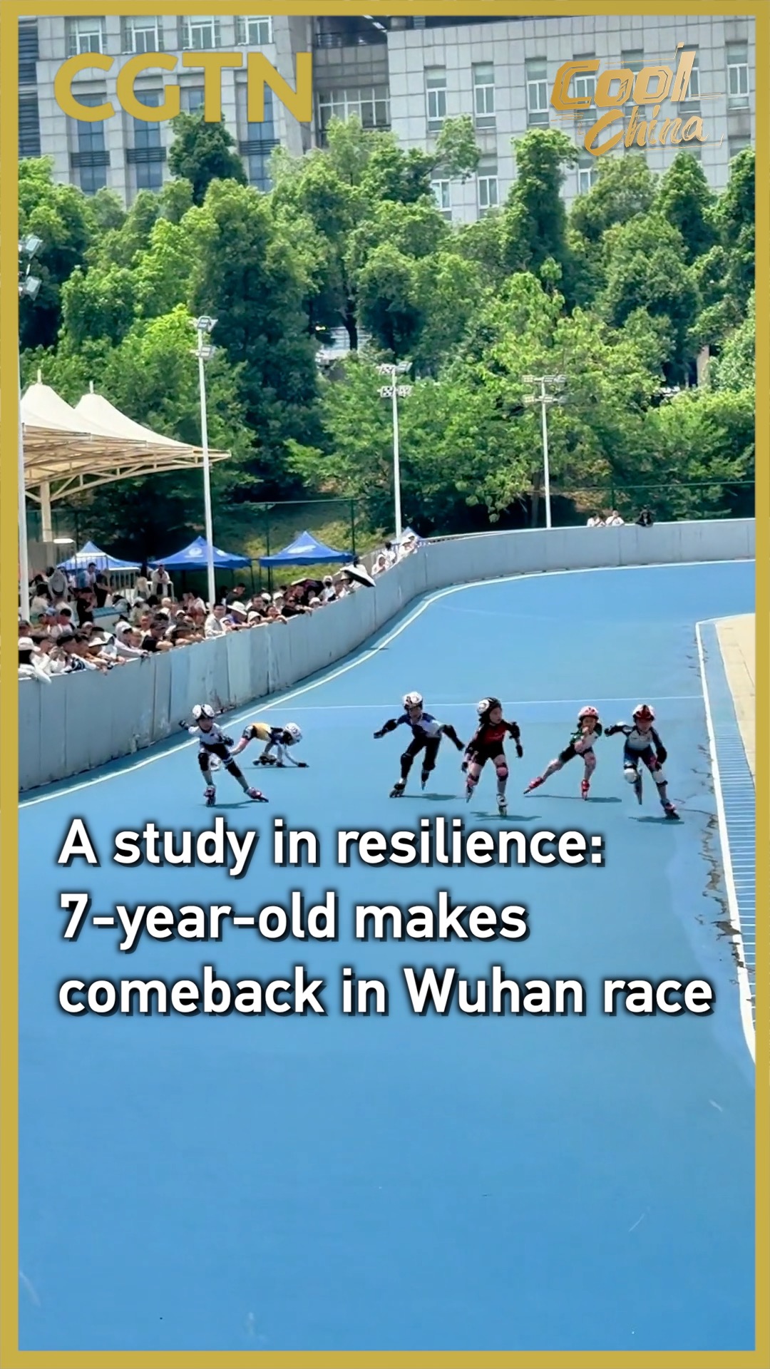 7-year-old Chinese girl makes stunning comeback in Wuhan roller skating race