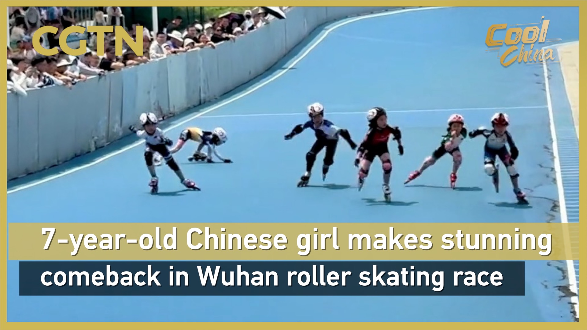 7-year-old Chinese girl makes stunning comeback in Wuhan roller skating race