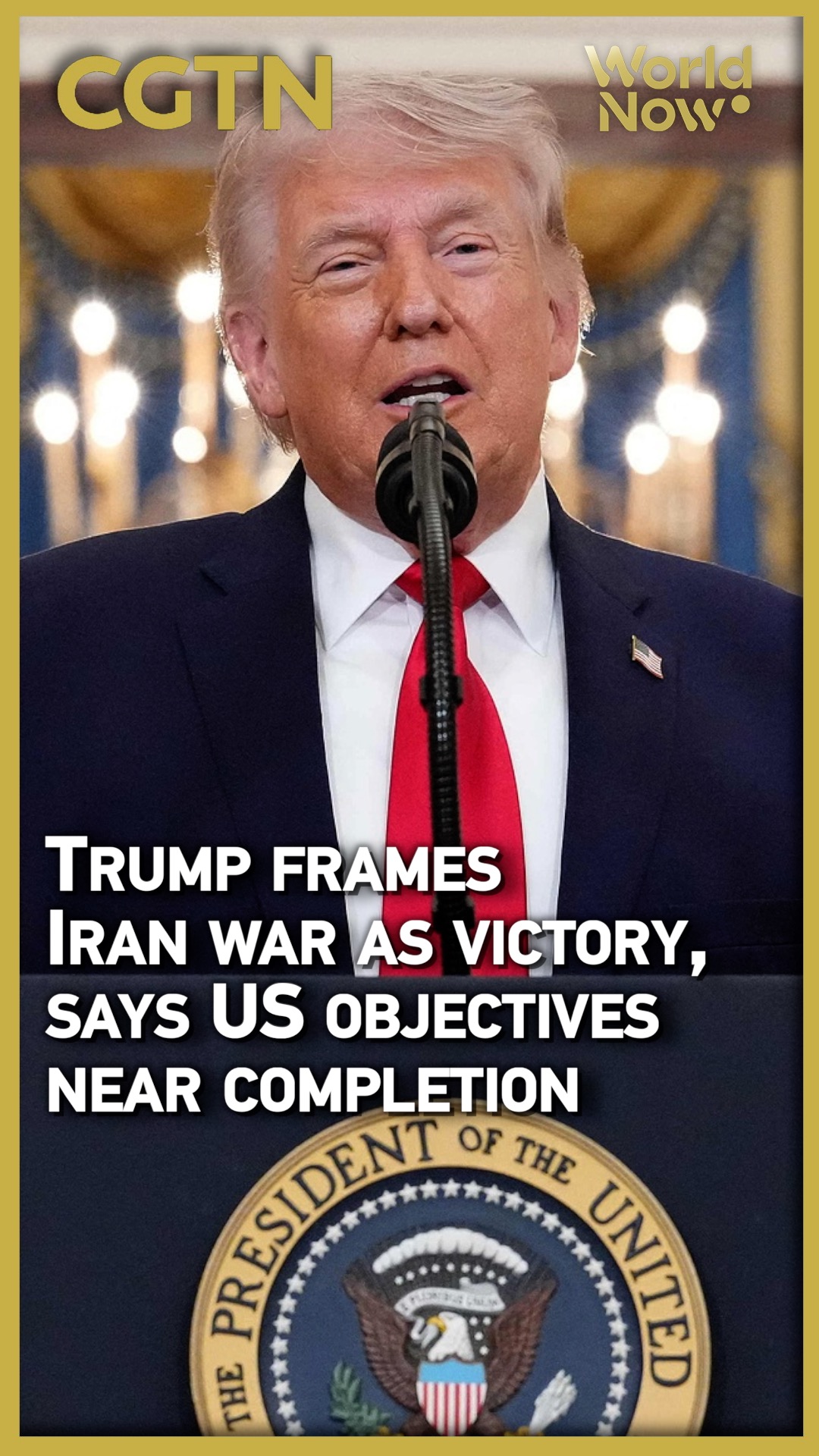 Trump frames Iran war as victory, says US objectives near completion