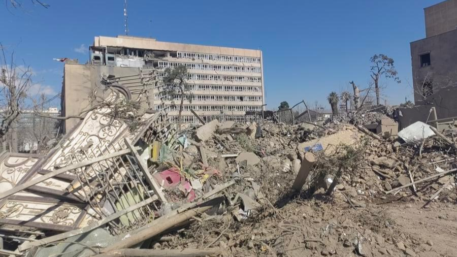 The debris is seen in Tehran, Iran, March 3, 2026. /Xinhua
