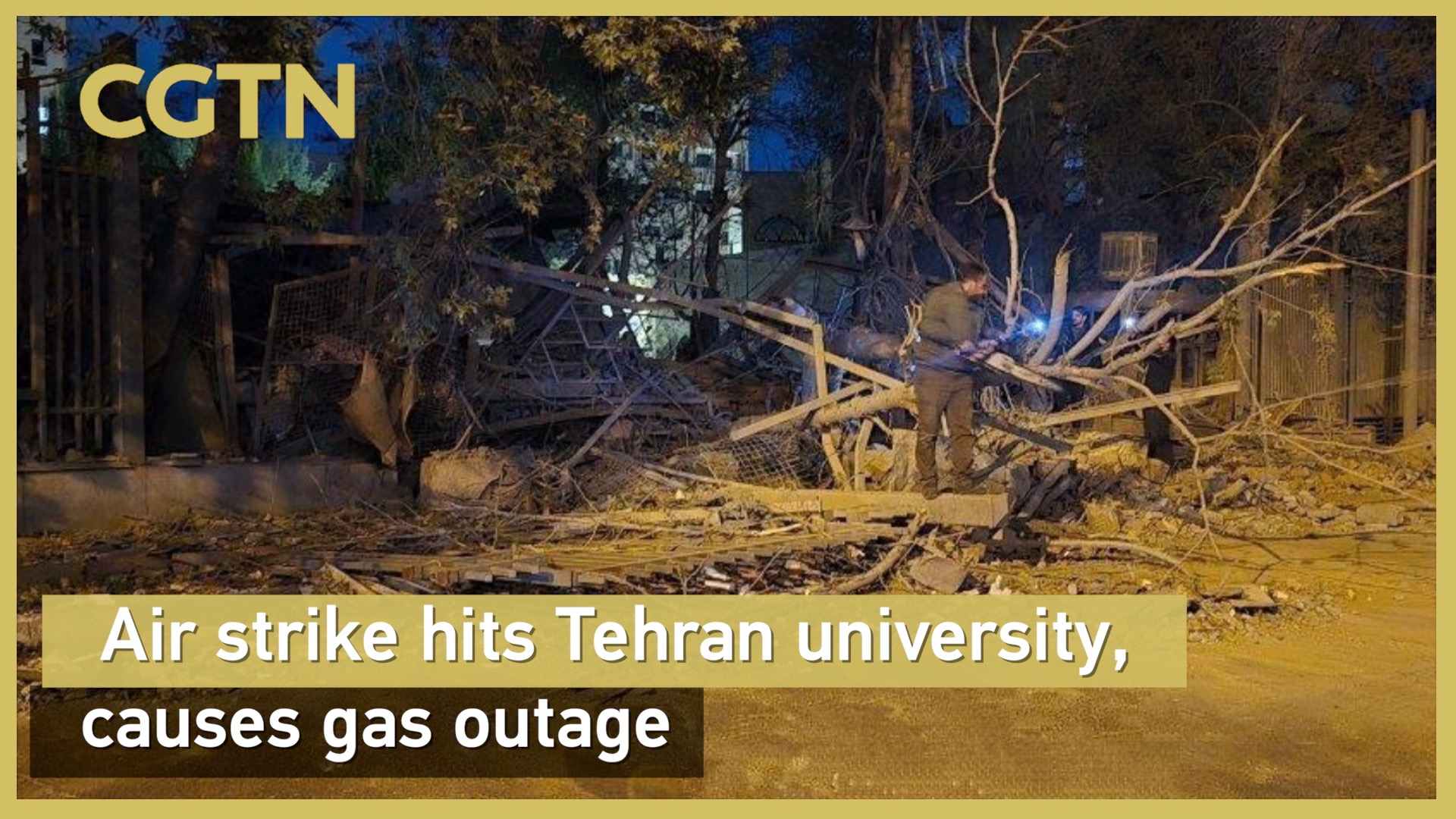 Air strike hits Tehran university, causes gas outage
