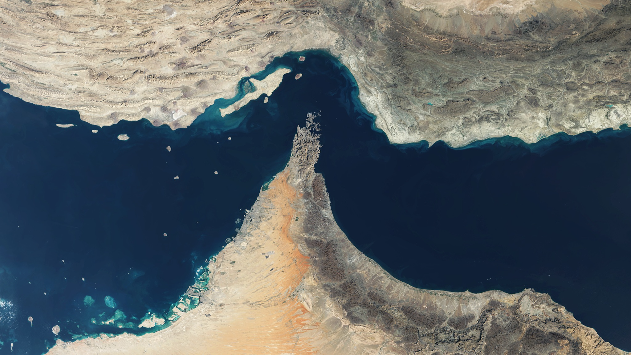 A satellite view of the Strait of Hormuz. /VCG