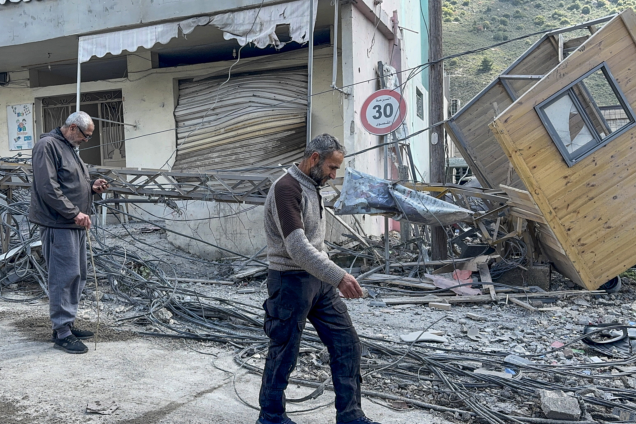 A general view of the destruction following the Israeli army's attack on Arab Salim town of Nabatieh Governorate, southern Lebanon, April 9, 2026. /VCG