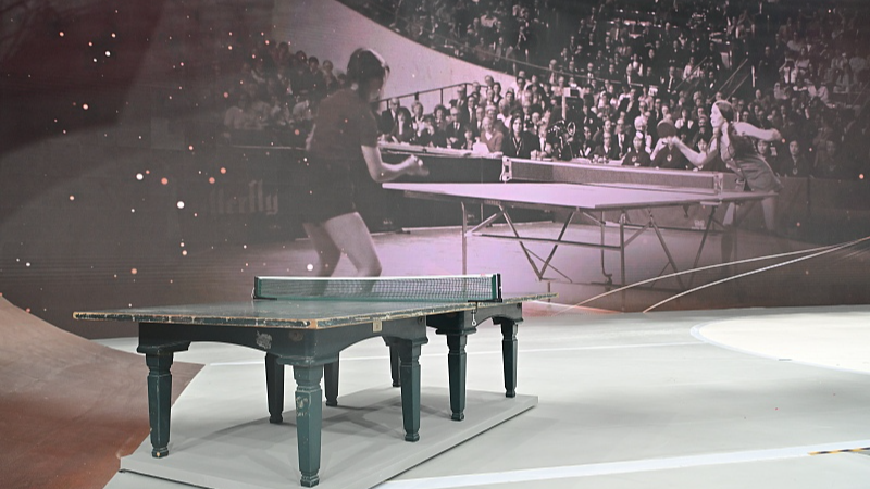 The commemoration of the 55th anniversary of China‑US Ping-Pong Diplomacy, organized by the Chinese People's Association for Friendship with Foreign Countries, is held at the Capital Indoor Stadium in Beijing, China, April 10, 2026. /VCG