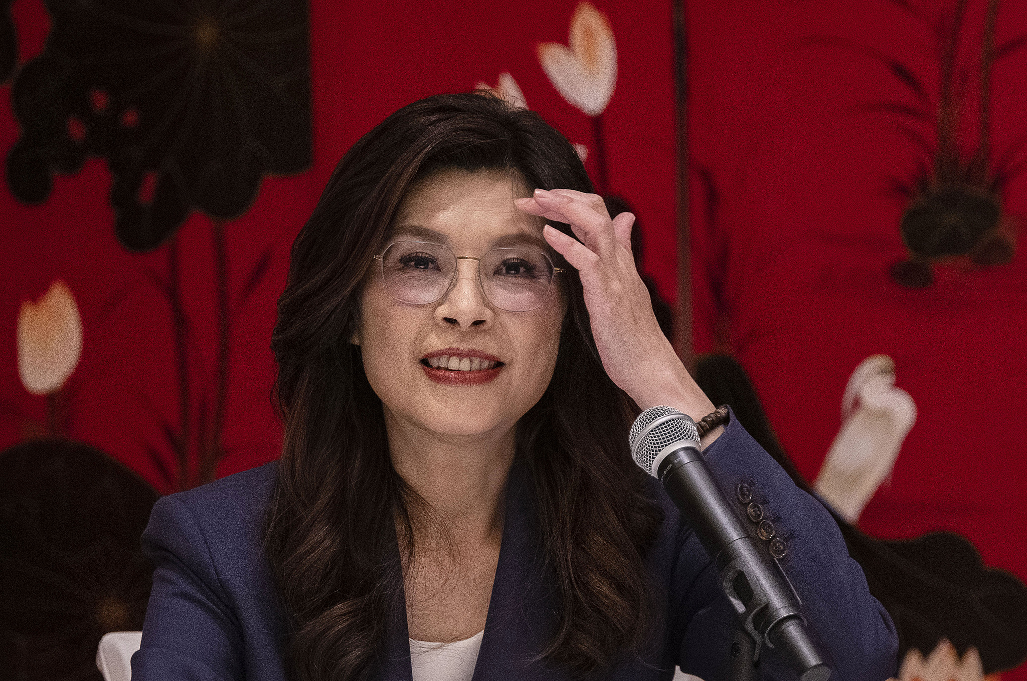 Cheng Li-wun, chairperson of the Chinese Kuomintang (KMT) party, at a press conference in Beijing, capital of China, April 10, 2026. /CFP