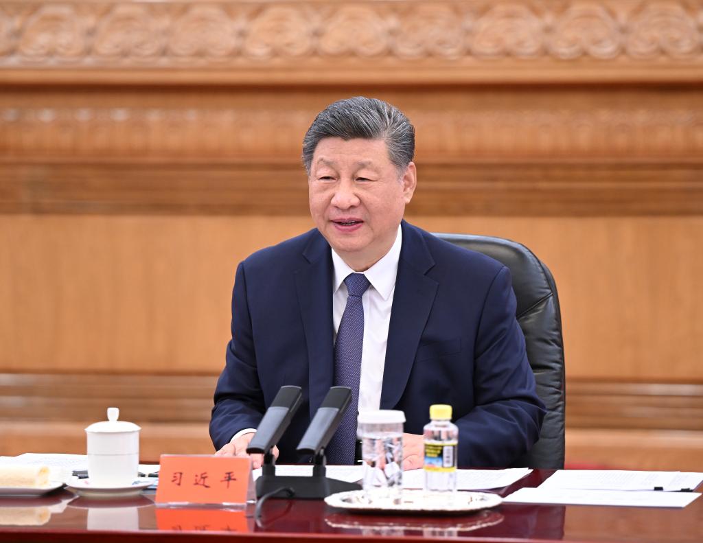 Xi Jinping, general secretary of the Communist Party of China (CPC) Central Committee, meets with a delegation of the Chinese Kuomintang (KMT) party led by its chairwoman Cheng Li-wun in Beijing, capital of China, April 10, 2026. /Xinhua