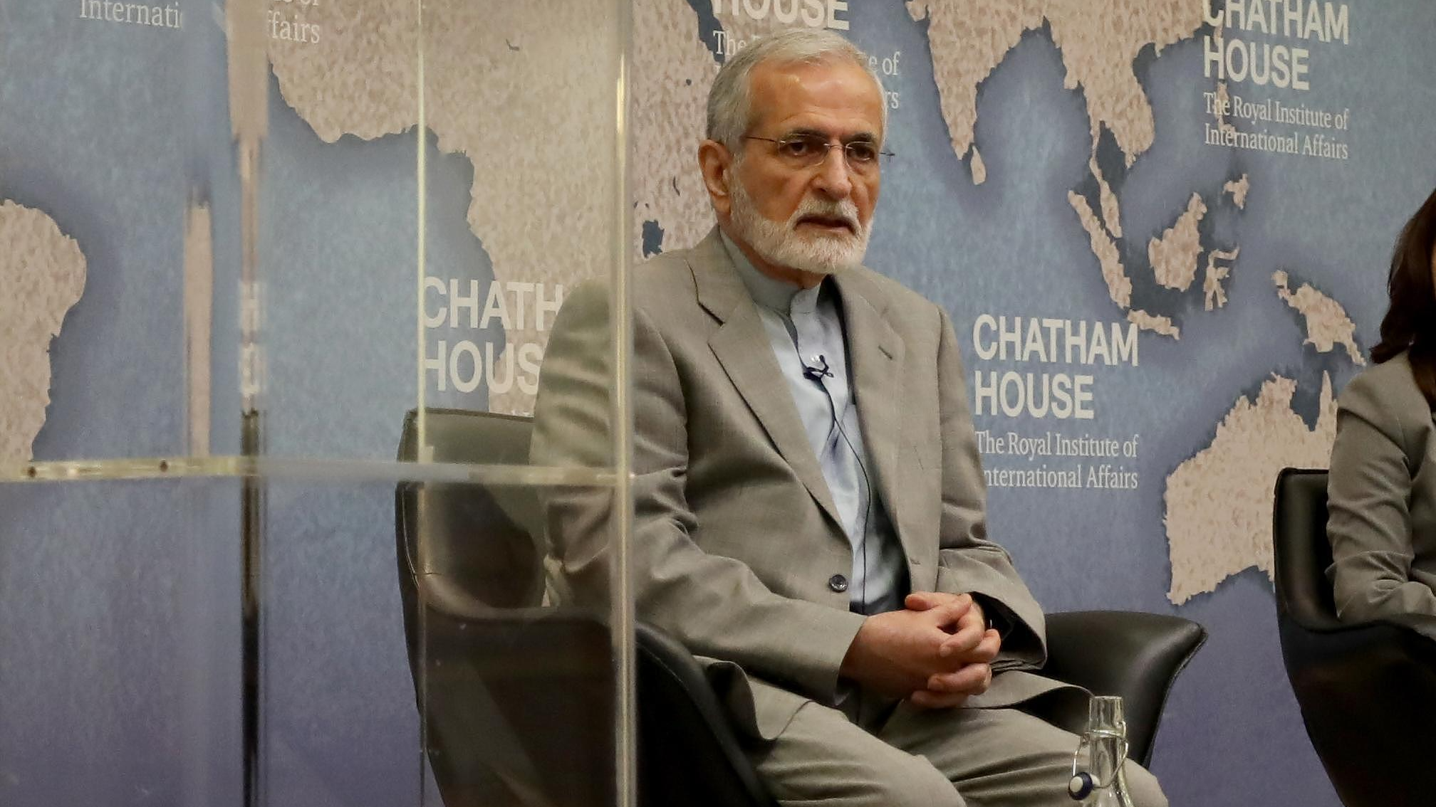 File photo of Kamal Kharazi, former Iranian minister of foreign affairs, speaking at Chatham House, July 19, 2017. /VCG