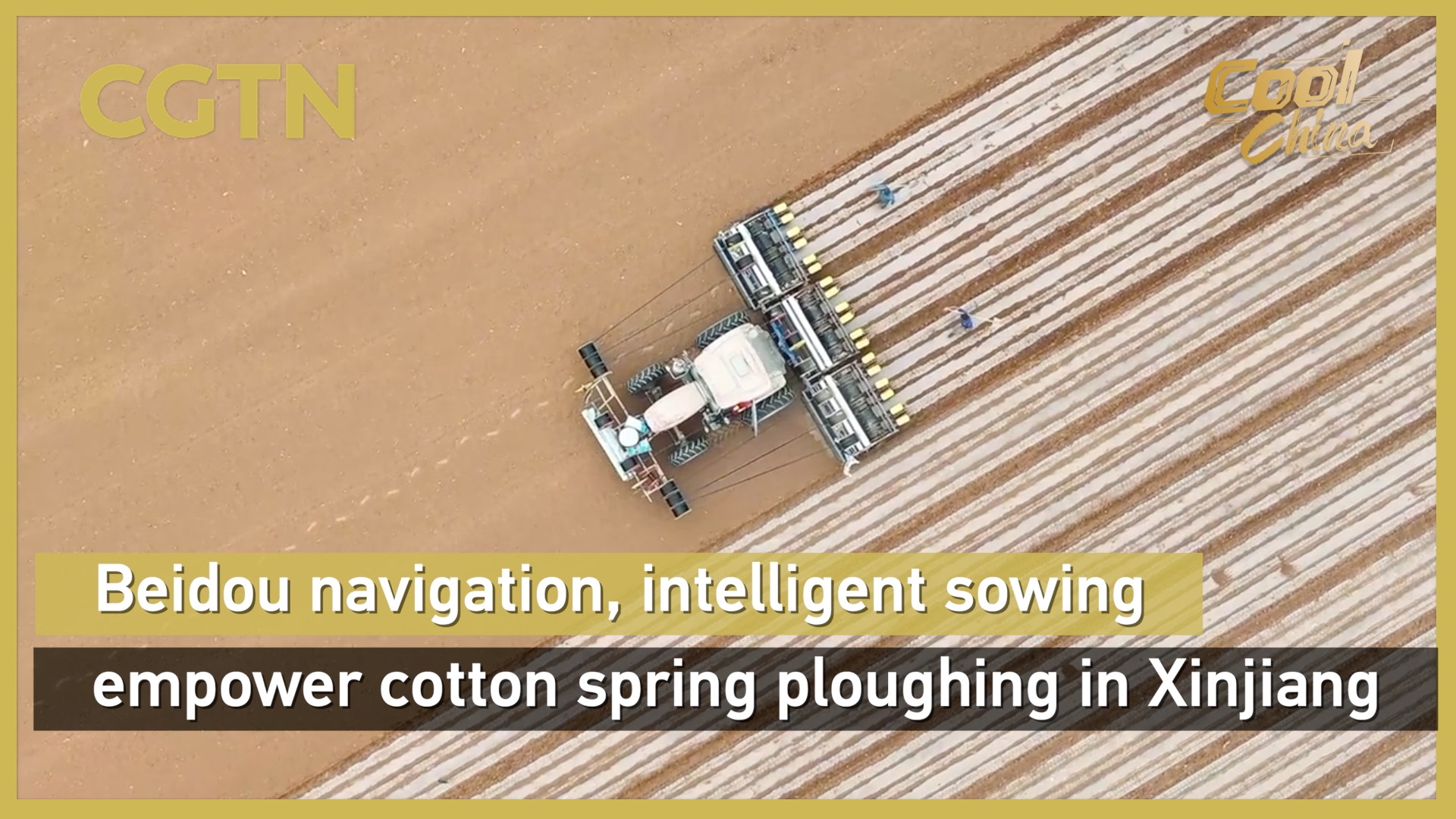 High tech empowers spring cotton ploughing in Xinjiang