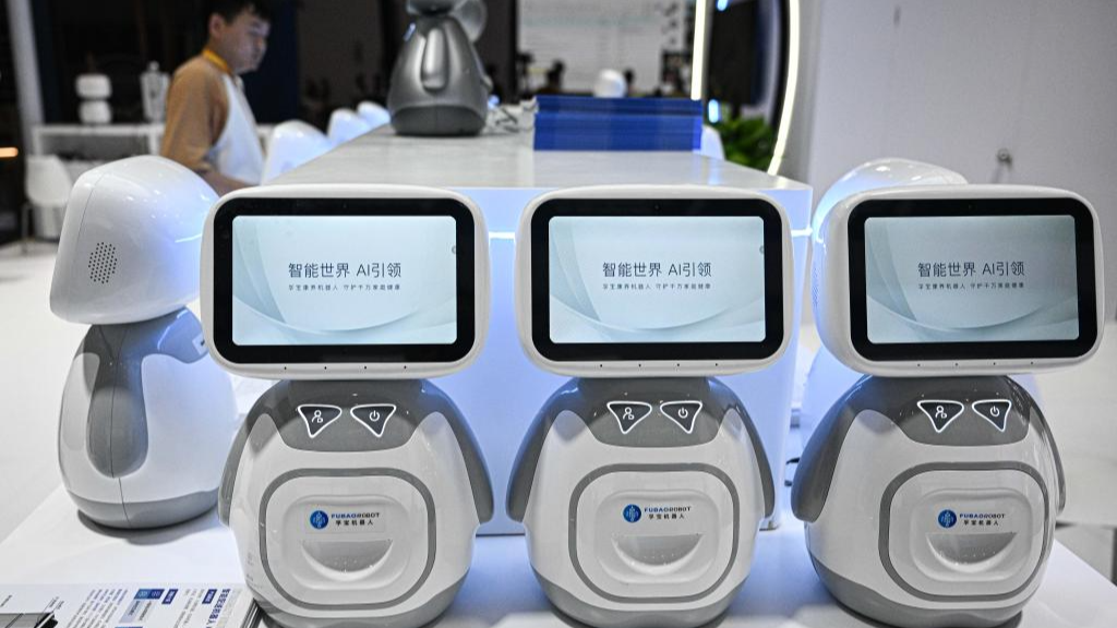 Health and companionship robots are pictured at the Hainan International Convention and Exhibition Center, the main venue for the sixth China International Consumer Products Expo (CICPE), in Haikou, south China's Hainan Province, April 11, 2026. /Xinhua