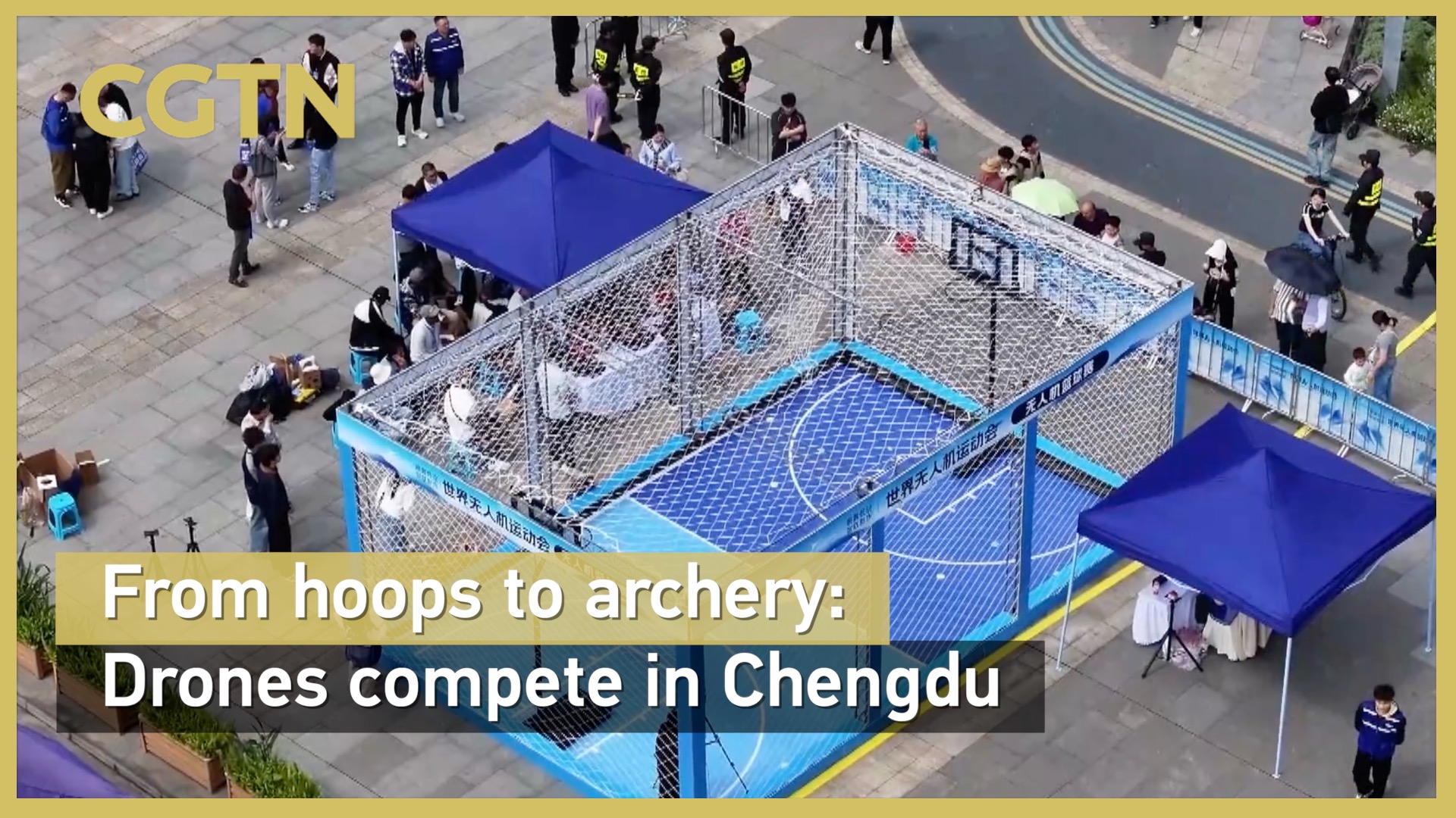 From hoops to archery: Drones compete in Chengdu