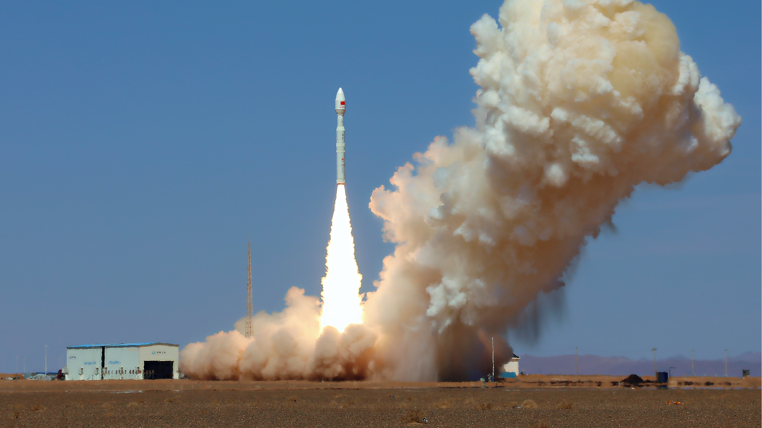 China launches the Lijian-1 Y12 carrier rocket to send eight satellites into space, northwest China, April 14, 2026. /CMG