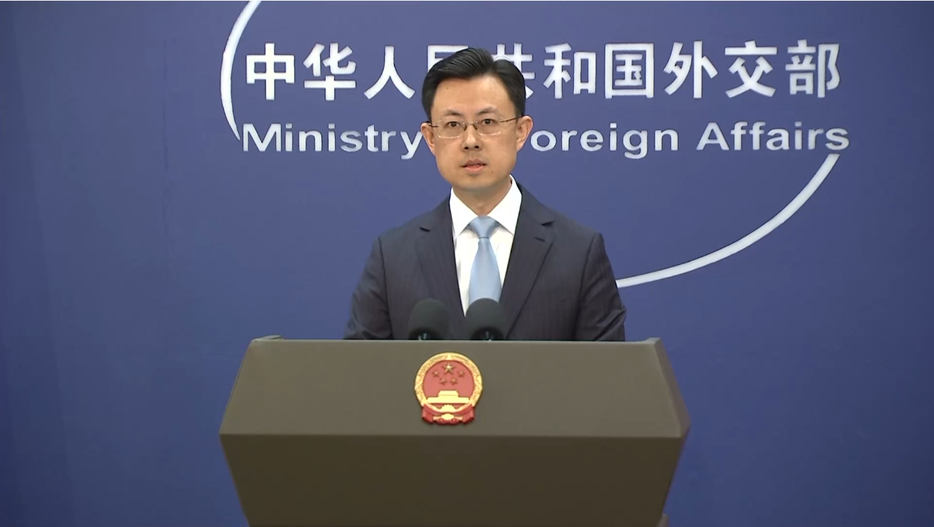 Chinese Foreign Ministry spokesman Guo Jiakun speaks at a press conference in Beijing on April 14, 2026. /CMG