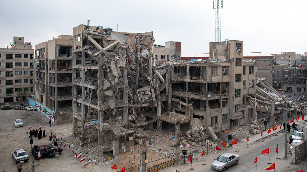 Buildings destroyed in US-Israeli air strikes during the conflict, Tehran, Iran, April 13, 2026. /VCG