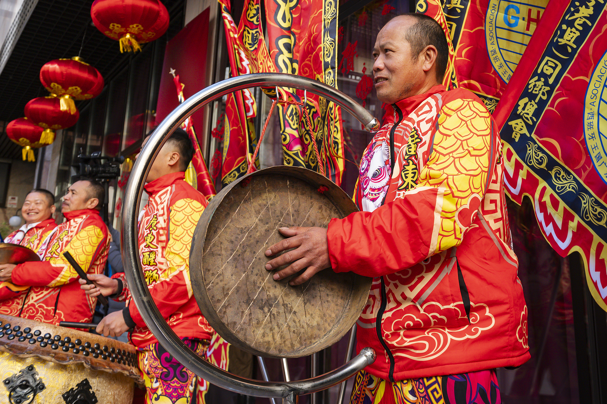 A traditional Chinese music ensemble performs during a Chinese New Year celebration at the China Cultural Center in Madrid, Spain, on February 2, 2024. /VCG