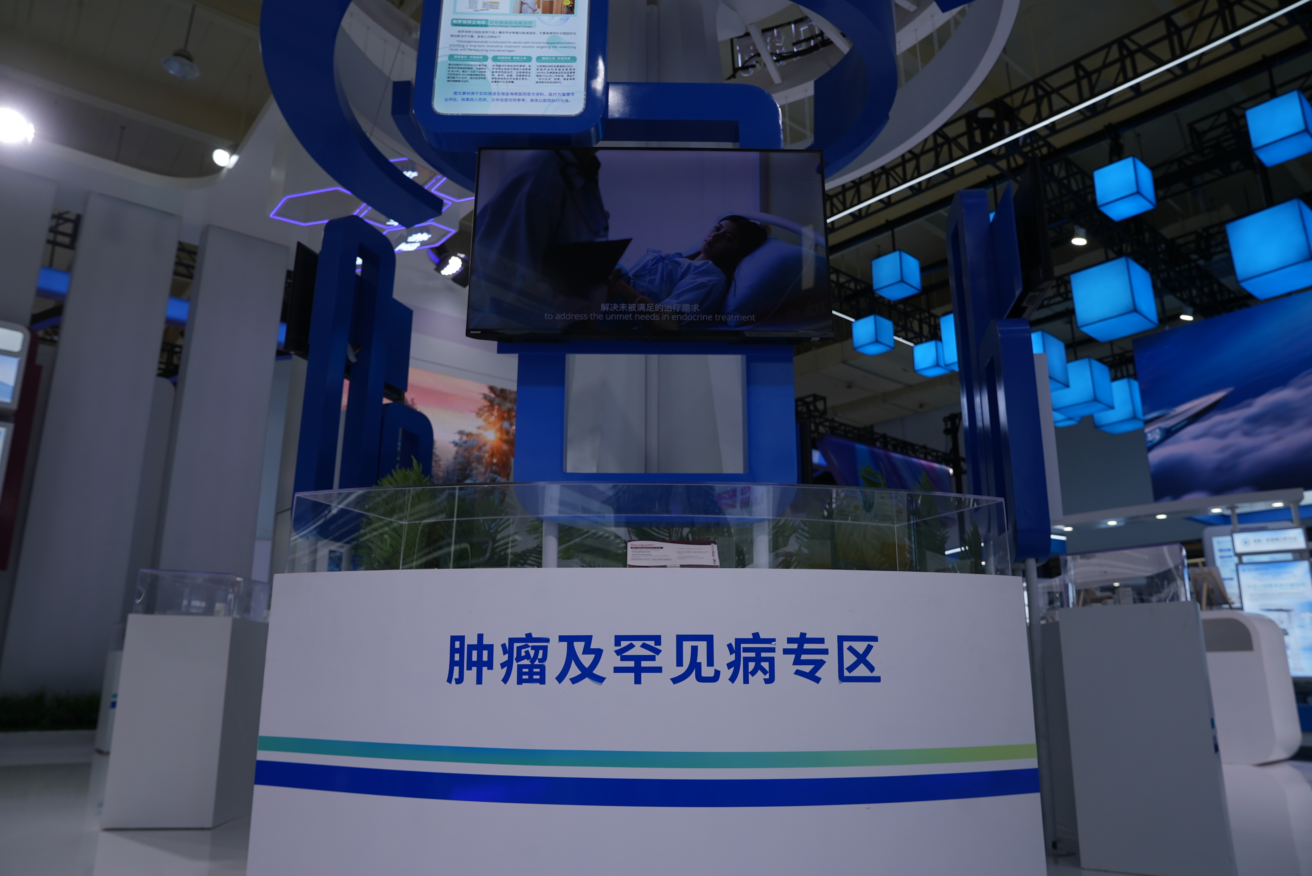 The Tumor and Rare Disease booth within the International Health Consumption Zone, a sub-venue of the 6th CICPE, April 12, 2026. /CGTN