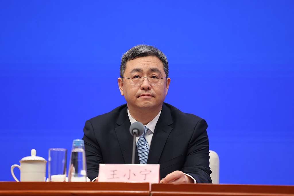 Wang Xiaoning, an official from China's National Healthcare Security Administration, during a State Council press briefing in Beijing, China, April 15, 2026. /CFP
