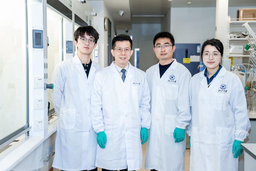 Professor Li Xiaoming (2nd from left) and his team. /Zhejiang University