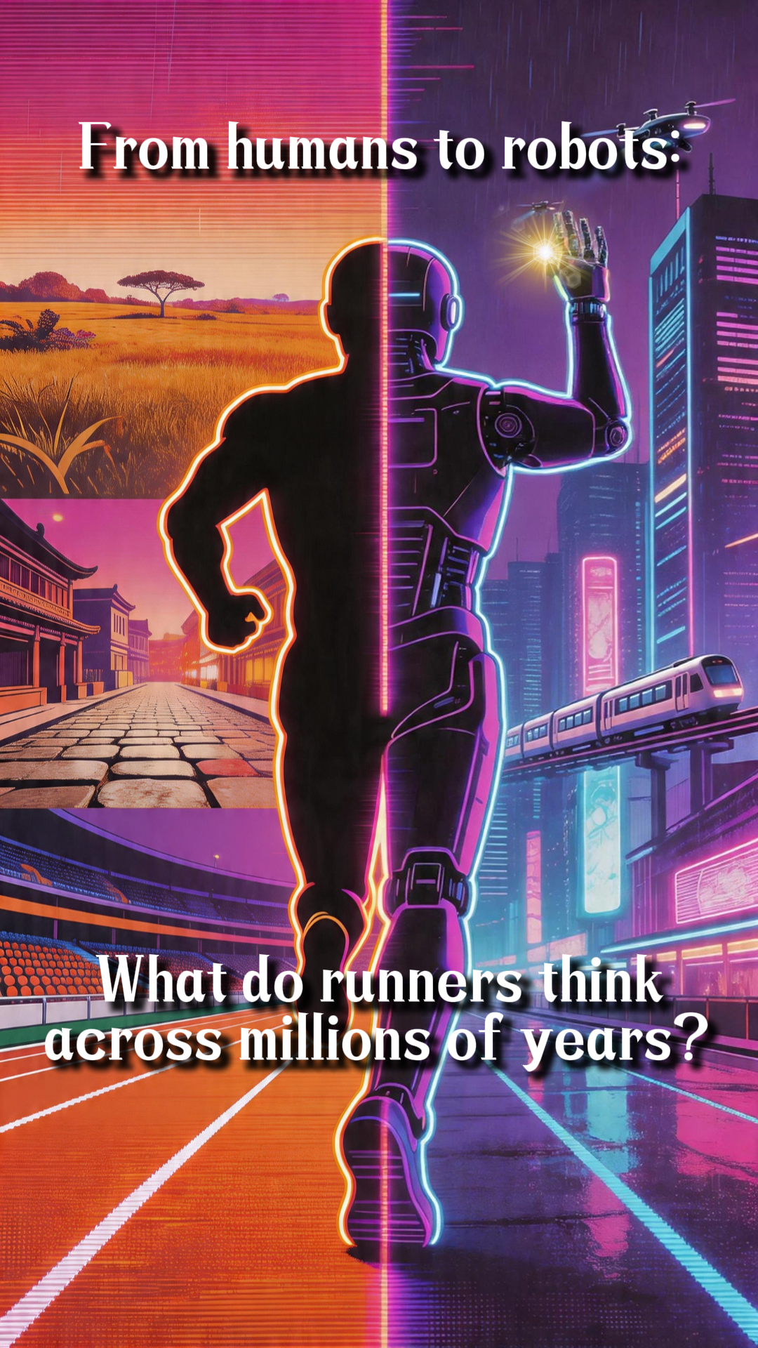 From humans to robots: What do runners think across millions of years?