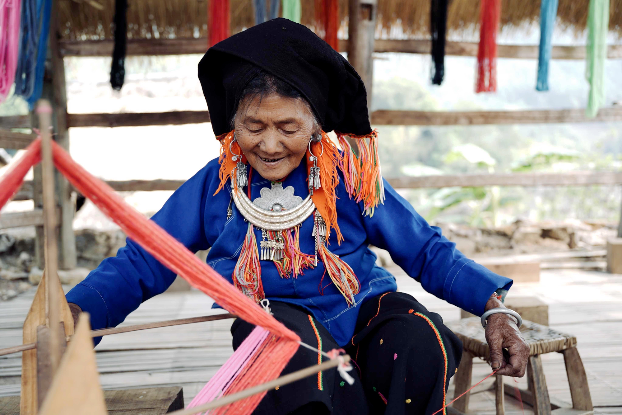 A Wa village resident is seen in Wengding Ancient Village, Yunnan Province. /CGTN