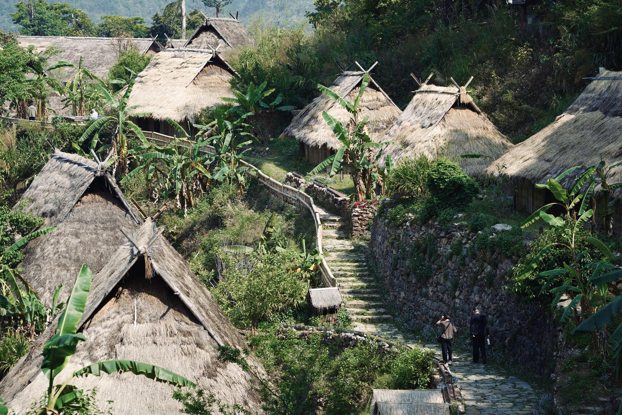 Wengding Ancient Village is seen tucked deep in the mountains of Yunnan Province. /CGTN