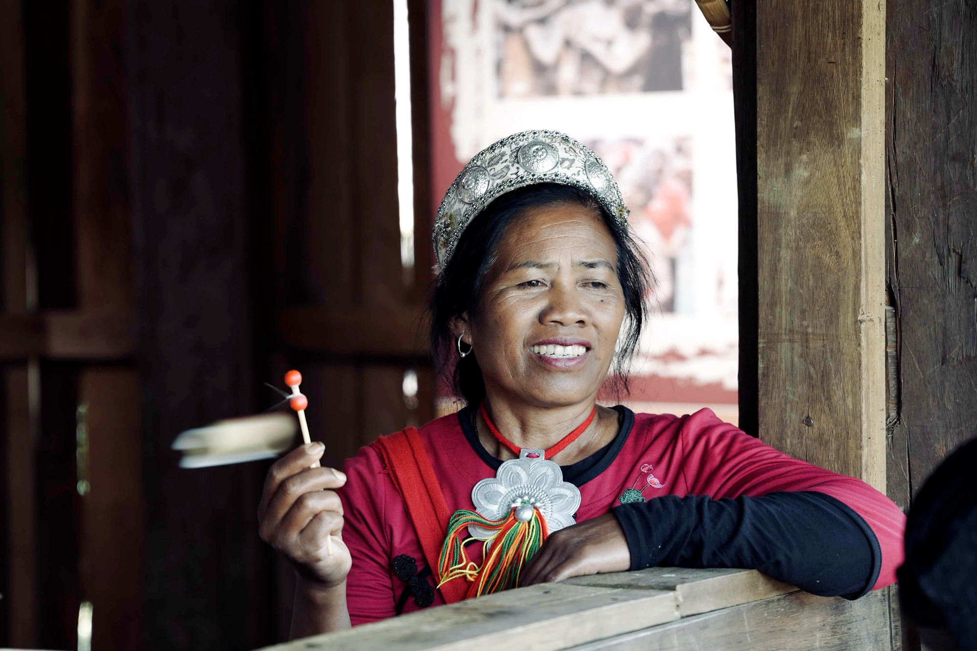 A Wa village resident is seen in Wengding Ancient Village, Yunnan Province. /CGTN