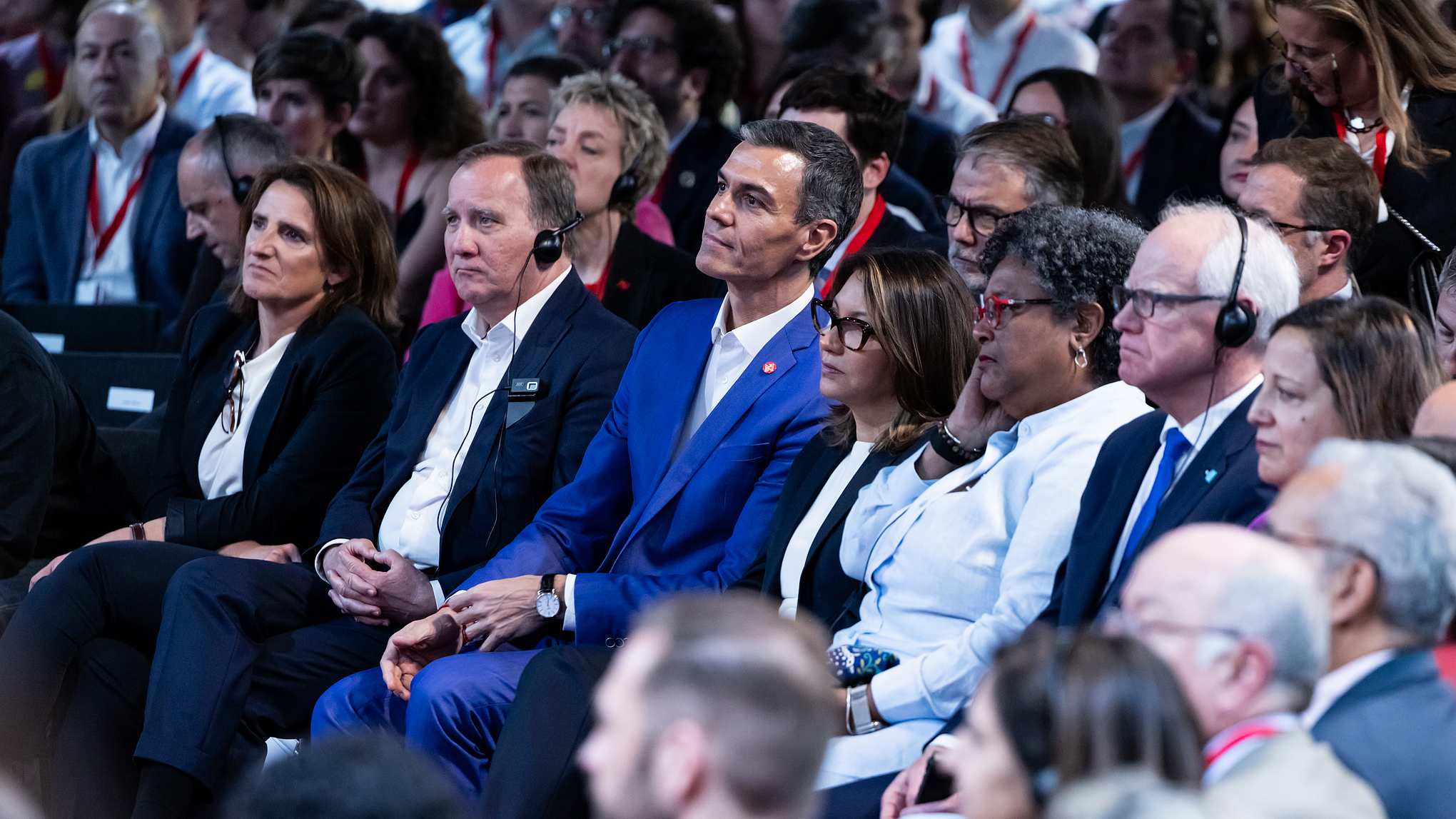 Prime Minister of Spain Pedro Sanchez attends the Global Progressive Mobilization at Fira Barcelona in Barcelona, Spain, April 18, 2026 /VCG