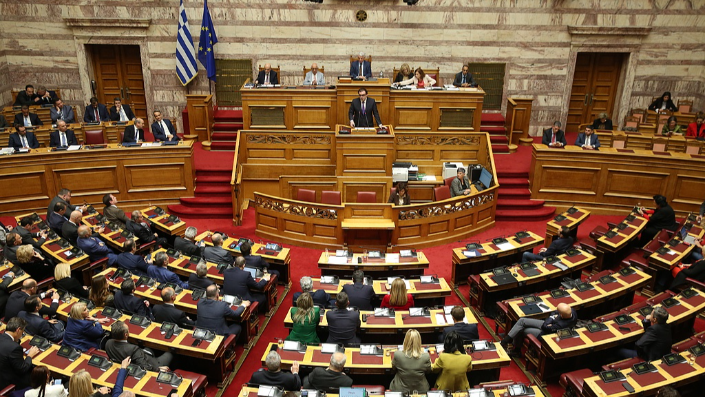 A parliamentary debate in Athens, Greece, December 16, 2025. /VCG