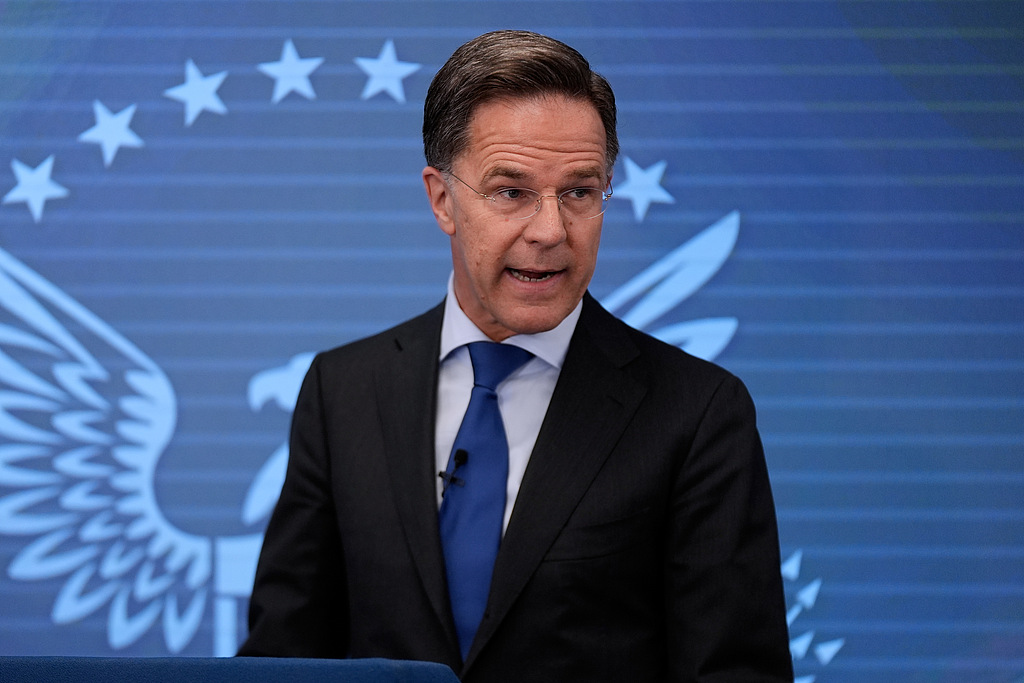 NATO Secretary General Mark Rutte speaks at the Ronald Reagan Institute, in Washington, D.C., US, on April 9, 2026. /VCG