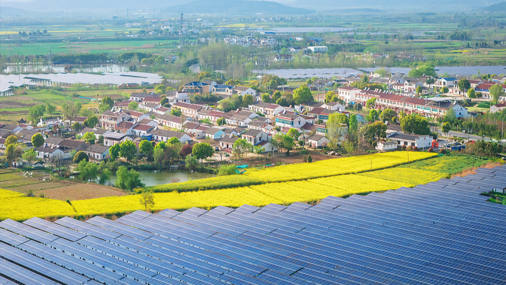 Solar panels are seen in Ma'anshan City, eastern China's Anhui Province, April 5, 2026. /VCG