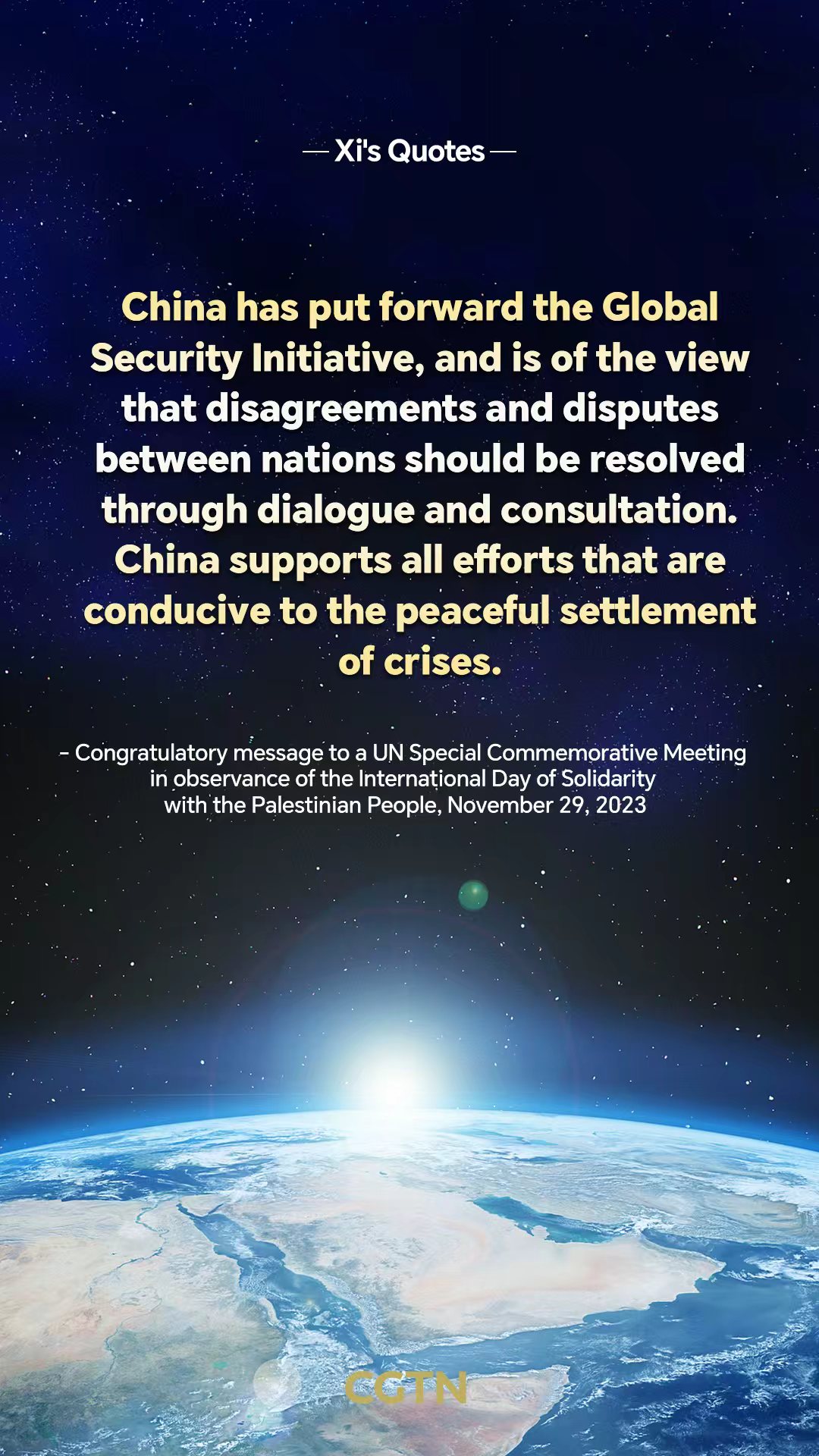 Xi Jinping's key quotes on Global Security Initiative