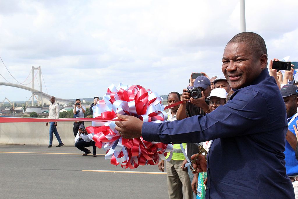 President Filipe Nyusi attended the inauguration ceremony of the Maputo–Katembe Bridge in Maputo, Mozambique on November 11, 2018. /VCG