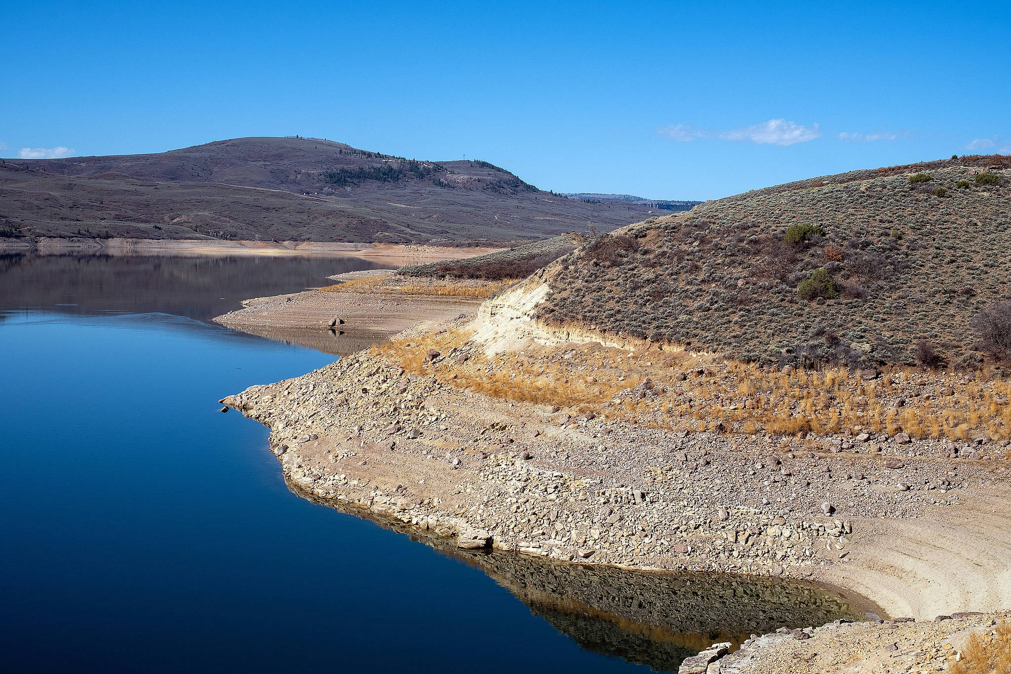 Colorado's largest body of water, Blue Mesa Reservoir, remains at 15.5 meters below full, US, March 26, 2026. /VCG