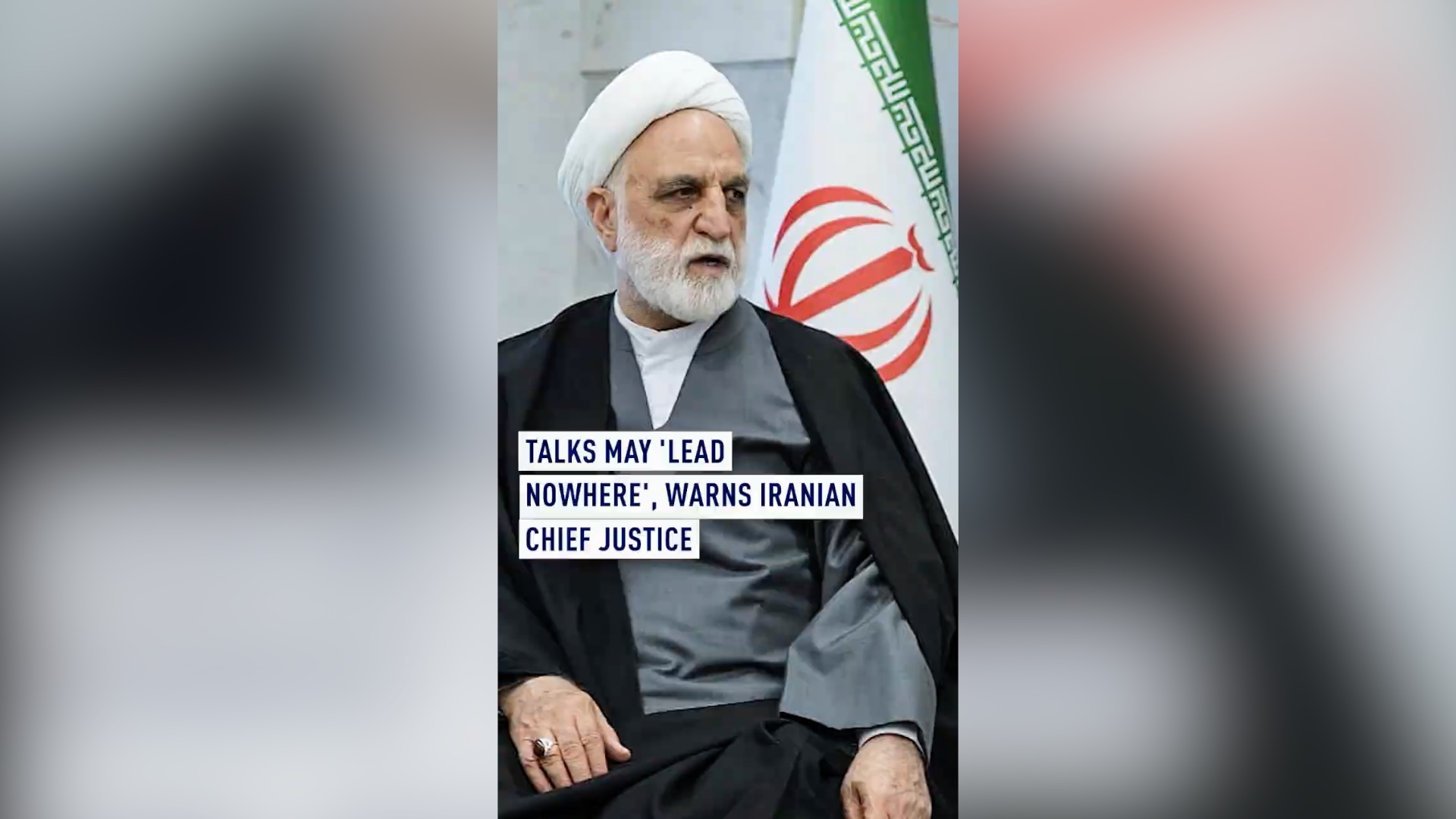 Peace talks may 'lead nowhere', warns Iran's chief justice