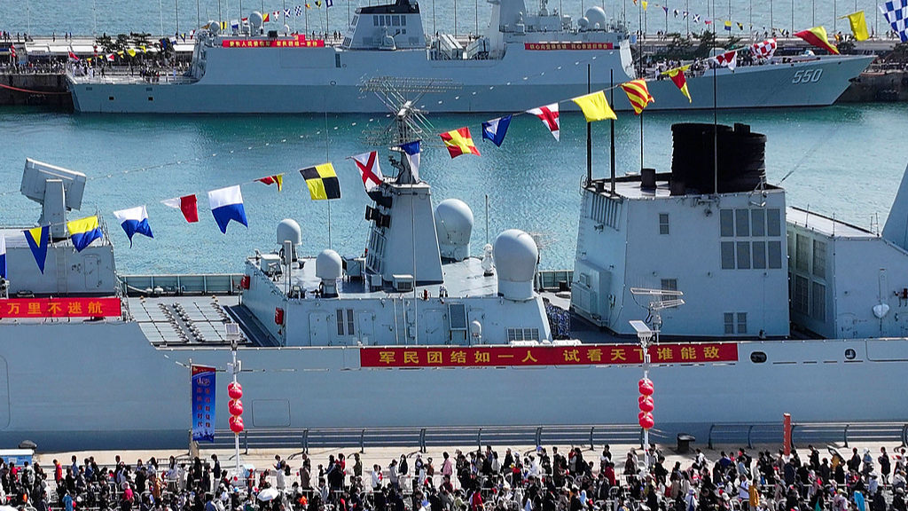 An open-ship event for the Northern Theatre Command Navy, marking the 77th anniversary of the Chinese People's Liberation Army (PLA) Navy, was held in Qingdao, China, April 22, 2026. /VCG