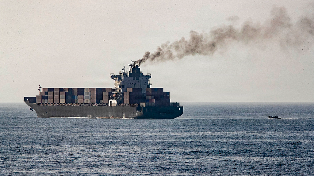 In this handout photo provided by US Central Command, US forces patrol the Arabian Sea near M/V Touska, Arabian Sea, April 20, 2026. /VCG