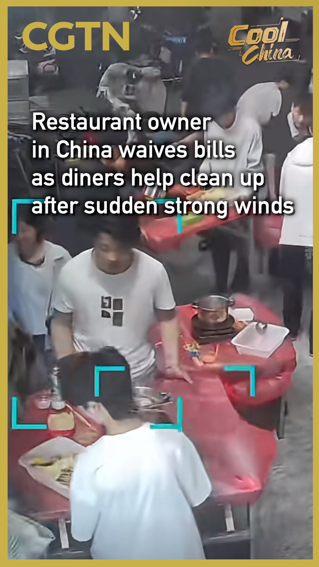 Restaurant owner in China waives bills as diners help clean up after sudden strong winds