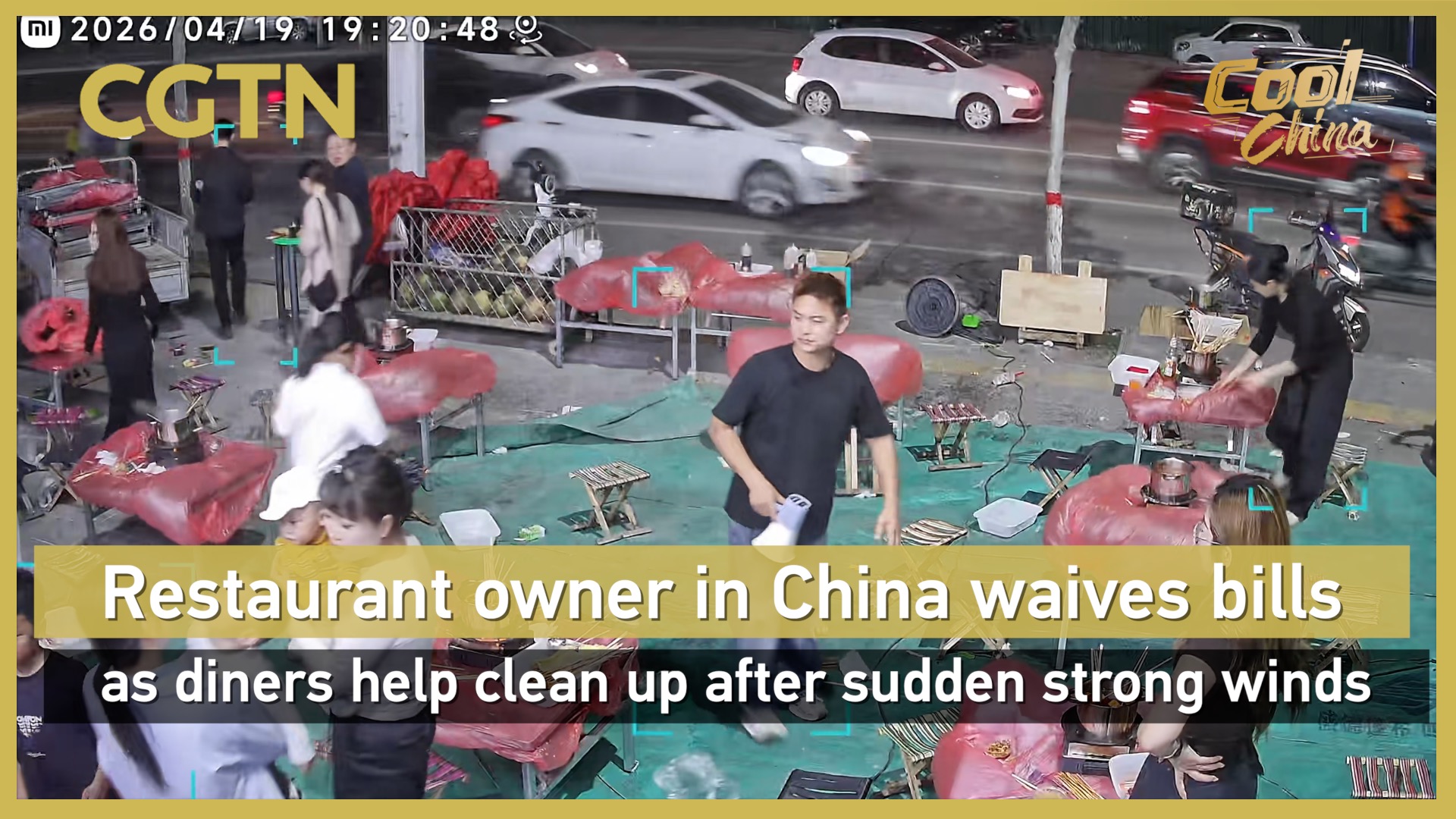 Restaurant owner in China waives bills as diners help clean up after sudden strong winds