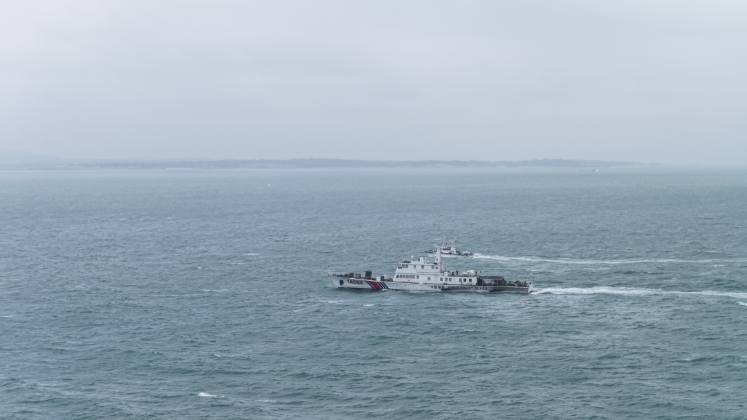 The Fujian Coast Guard conducts routine law enforcement patrols in the waters near Kinmen, south China, April 24, 2026. /China Coast Guard