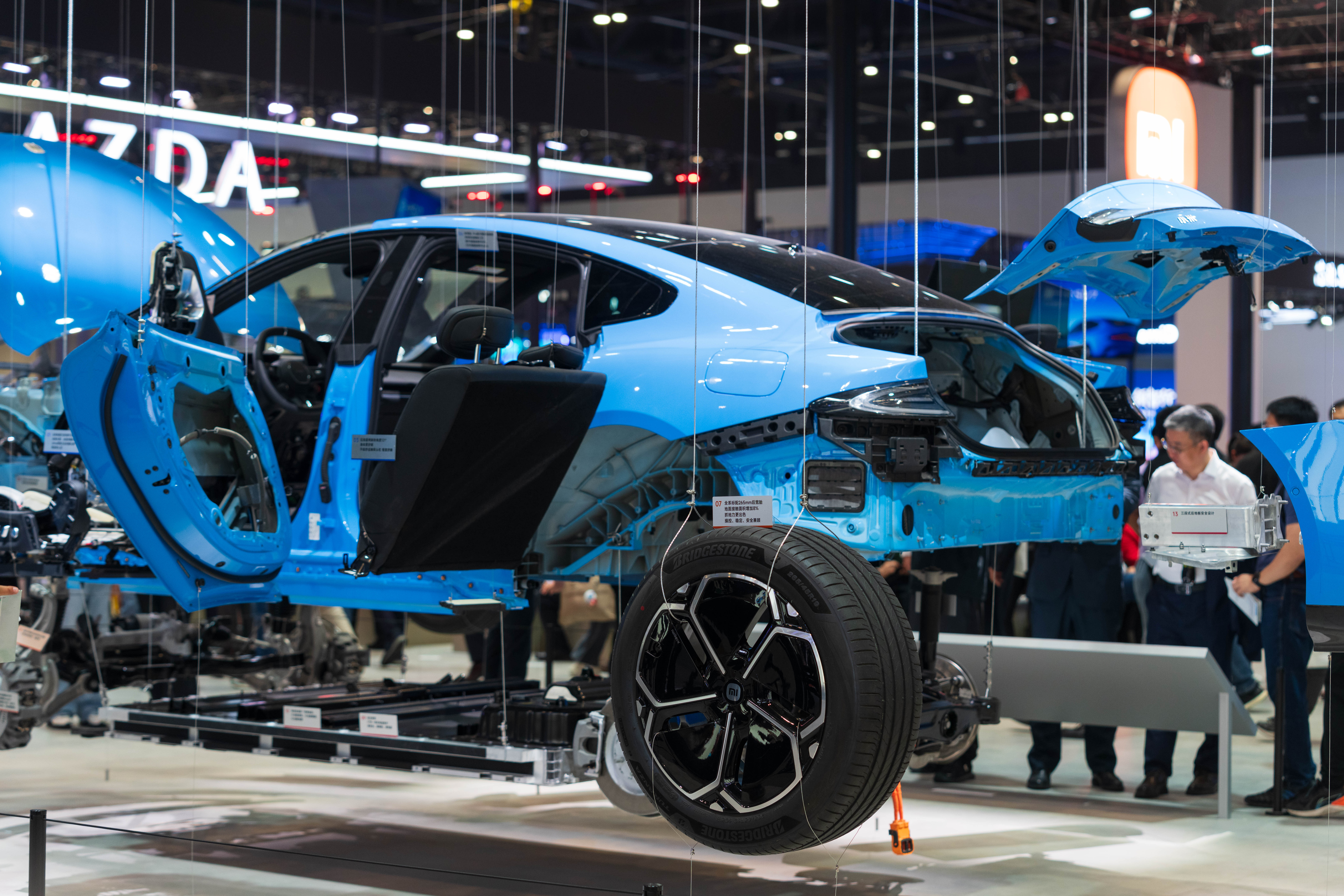 A teardown display at the 2026 Beijing Automotive Exhibition on April 24, 2026. /CGTN Photographer Qu Bo
