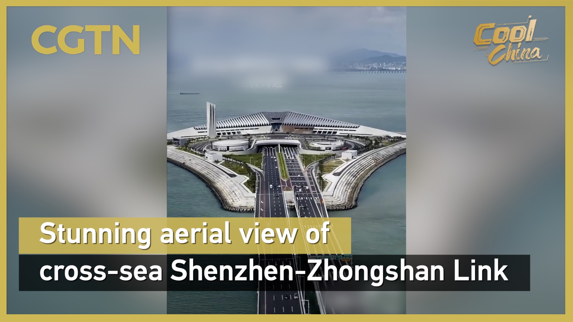 Stunning aerial view of China's mega cross-sea Shenzhen-Zhongshan Link