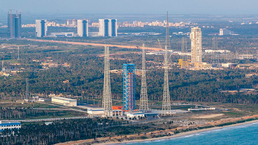 China's first commercial spaceport, the Hainan commercial spacecraft launch site, with the Wenchang Space Launch Site in the distance, Hainan Province. /VCG