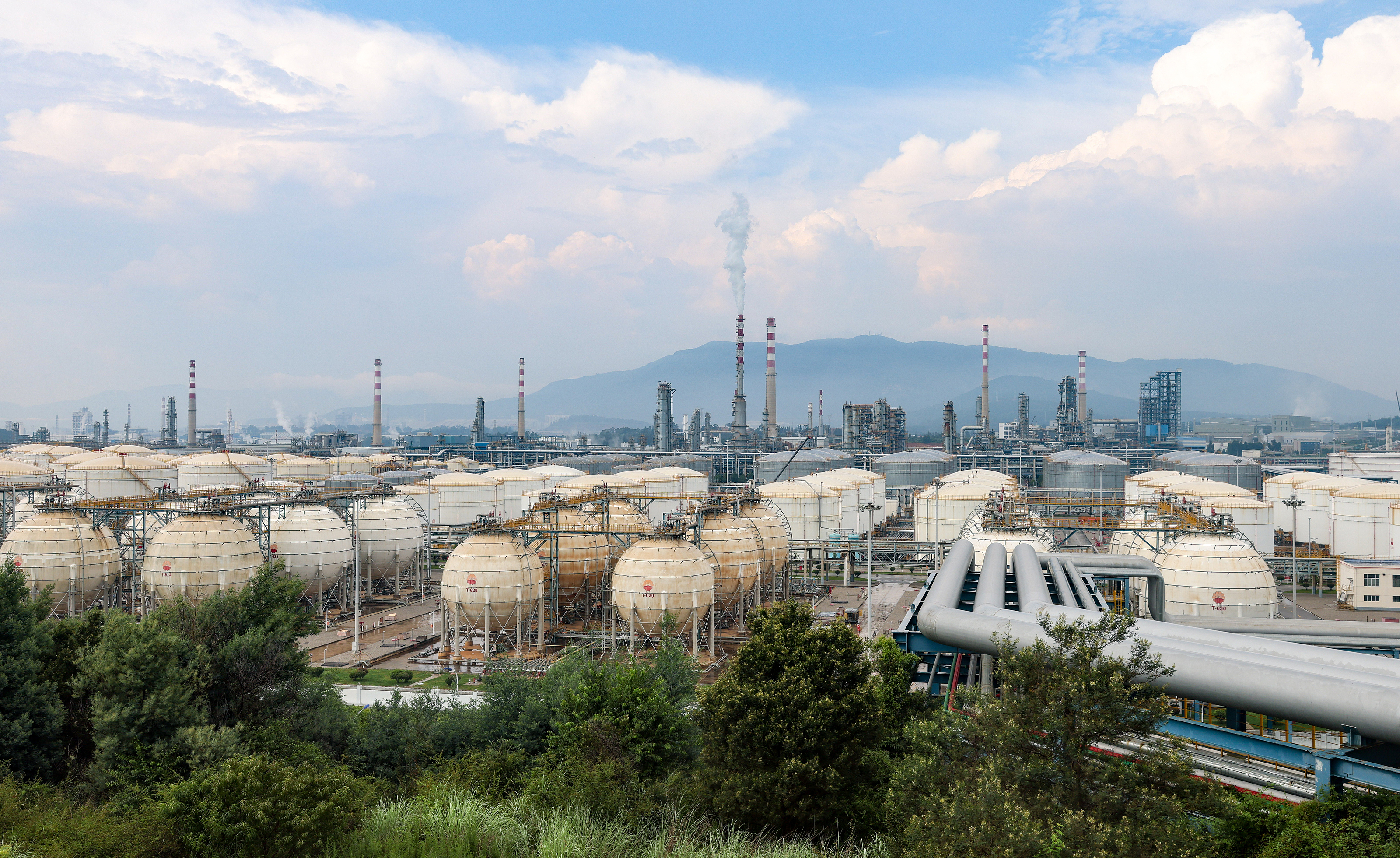 PetroChina Yunnan Petrochemical Co., Ltd., the sole refinery for the China-Myanmar crude oil pipeline, in Anning, Kunming, Yunnan Province, China, August 19, 2024. /VCG