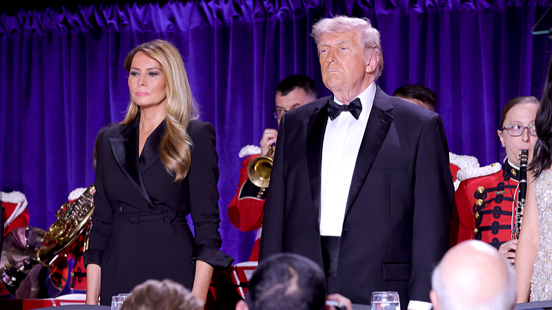 US President Donald Trump and First Lady Melania Trump attend the White House correspondents' dinner, hosted by Mentalist Oz Pearlman, at the Washington Hilton in Washington, D.C., US, April 25, 2026. /VCG