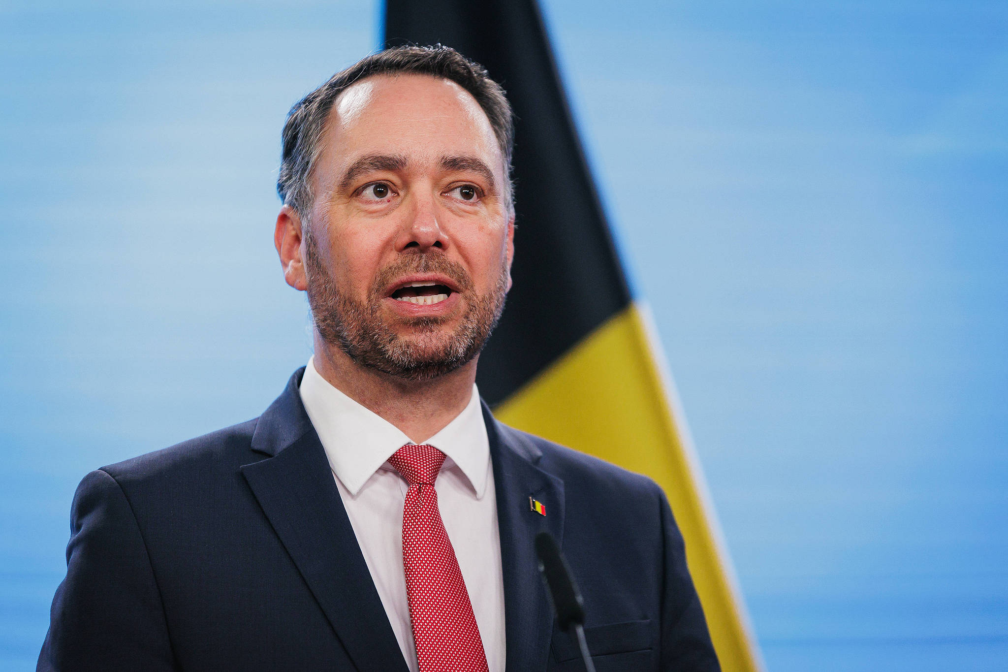 Belgium's Deputy Prime Minister and Minister of Foreign Affairs Maxime Prevot holds a press conference with German counterpart during his visit to Berlin, Germany, February 25, 2026. /VCG