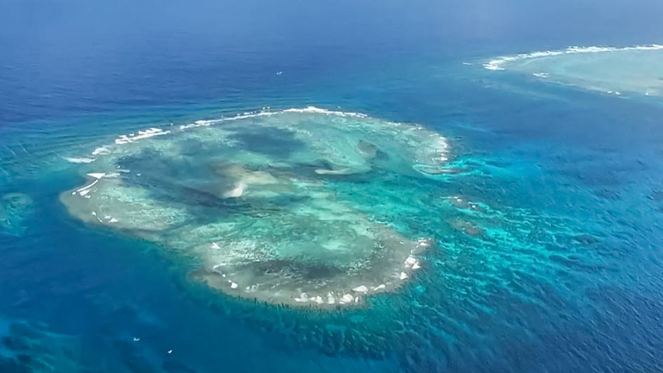 A view of Zhongye Island, which is part of the Nansha Qundao group in the South China Sea. /VCG
